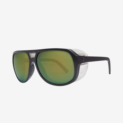 Electric Men's and Women's Sunglasses - Stacker - Matte Black / Bronze Green Polarized Pro - Side Shield Sunglasses